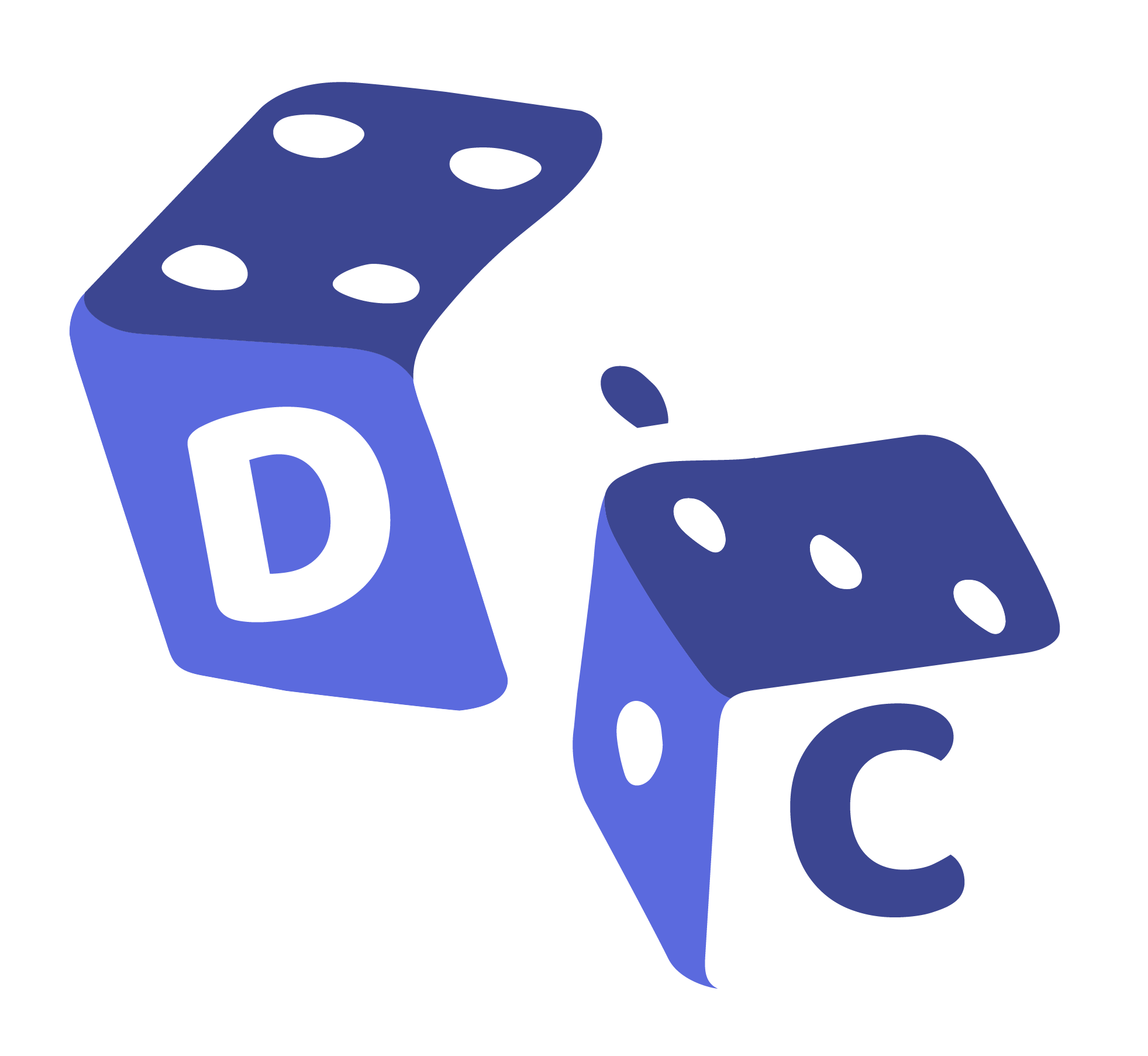 Dicey Combos logo featuring colorful dice - Ultimate dice scoring app for Yahtzee and board games